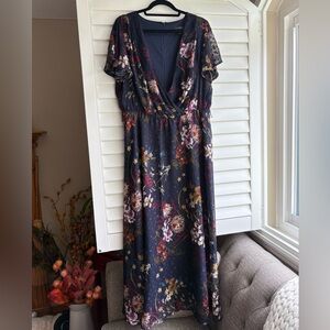 Lane Bryant Navy Floral Maxi Dress